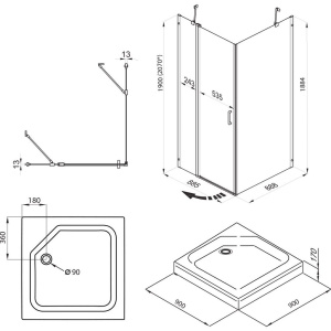 Купить Душевой уголок Triton Йота -Блэк Щ0000054037 90х90 в Москве с доставкой Душевой уголок Triton Йота -Блэк Щ0000054037 90х90