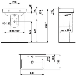 Раковина подвесная Laufen Pro S 60 8.1895.9.000.104.1 белая