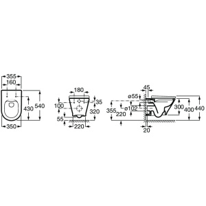 Унитаз подвесной Roca The GAP! 3460NL000 безободковый