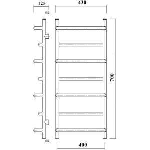 Полотенцесушитель водяной Domoterm Орфей П7 40x70, хром