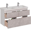 Тумба с раковиной Lemark Combi 125 бетон, белая глянцевая