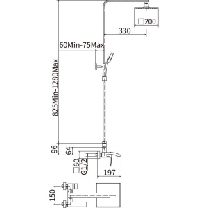 Душевая стойка Fashun A52418 сатин