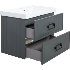 Тумба с раковиной La Fenice Cubo Twin 80 серая