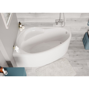 Акриловая ванна Vagnerplast Flora L 150x100 см, угловая, с каркасом, ультрабелая, асимметричная