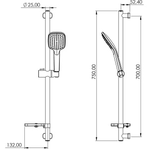 Душевой гарнитур Teska Ganj AKS6100 хром