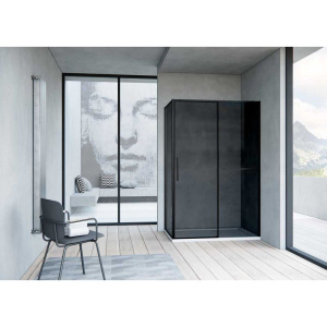 Купить Душевой уголок Vincea Slim Soft VSR-1SS9012CGB 120x90, профиль черный, стекло тонированное в Москве с доставкой Душевой уголок Vincea Slim Soft VSR-1SS9012CGB 120x90, профиль черный, стекло тонированное