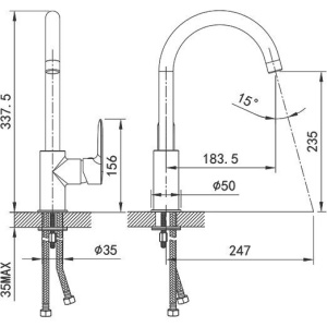 Смеситель для кухни IDDIS Cuba CU5BLJ0i05 черный