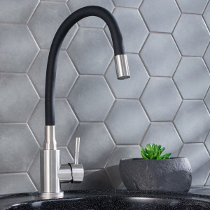 Смеситель для кухни РМС Sus124bl SUS124BL-016F чёрный, сталь