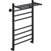 Полотенцесушитель водяной Comfysan Luce W-8 80х40 черный матовый, с полкой