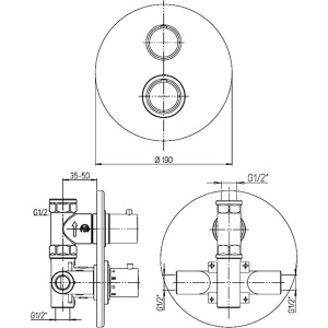 Купить Термостатический смеситель Paini Cox 78CR690TH С ВНУТРЕННЕЙ ЧАСТЬЮ, для душа в Москве с доставкой Термостатический смеситель Paini Cox 78CR690TH С ВНУТРЕННЕЙ ЧАСТЬЮ, для душа