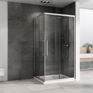 Душевой уголок Abber Schwarzer Diamant AG02129H 120x90, профиль хром, стекло прозрачное