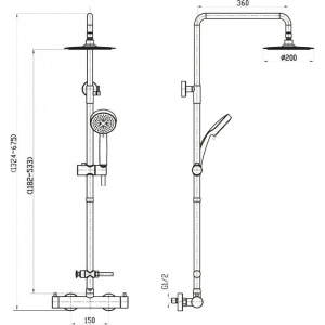 Душевая стойка BelBagno Nova NOV-VSC-T-IN