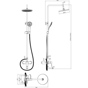Душевая стойка Olive'S Barros 22511-1BRB