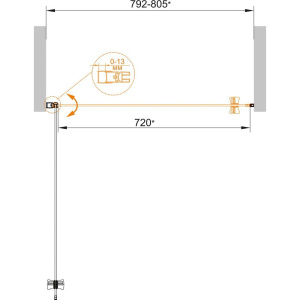 Душевая дверь в нишу Cezares Eco ECO-O-B-1-80-C-NERO профиль черный, стекло прозрачное