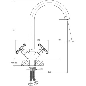 Смеситель для кухни Rush Bianki BI7650-24