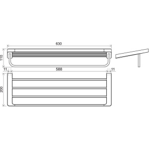 Купить Полка с полотенцедержателем Ravak 10° TD 330.00 X07P327 в Москве с доставкой Полка с полотенцедержателем Ravak 10° TD 330.00 X07P327