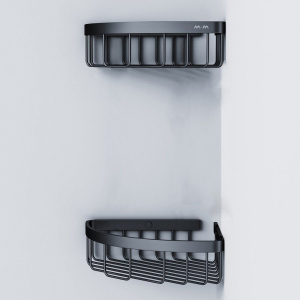 Полка AM.PM Sense L A7452222 угловая, черная, 2 шт.