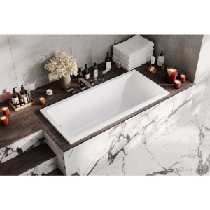 Ванна из искусственного камня Marmo Bagno Алесса 170x80 см, с ножками