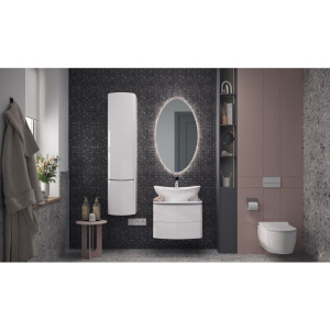 Шкаф-пенал Velvex Luna 35 универсальный белый глянец