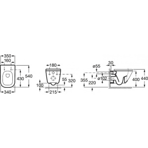 Купить Унитаз подвесной Roca The GAP! 34647L000 безободковый в Москве с доставкой Унитаз подвесной Roca The GAP! 34647L000 безободковый