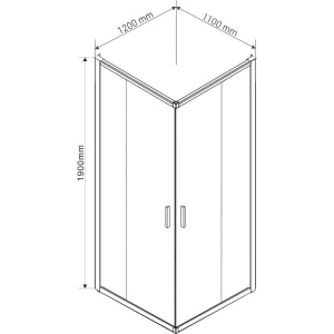 Душевой уголок Vincea Garda VSS-1G1112CLB 120x110, профиль черный матовый, стекло прозрачное