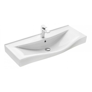 Тумба с раковиной Aquaton Нортон 100 1A2490K0NT010 белый глянец, дуб эндгрейн