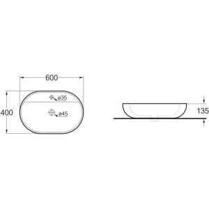 Раковина Vincea VBS-122, 60 белая