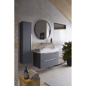 Купить Шкаф-пенал Aqwella Cube серый в Москве с доставкой Шкаф-пенал Aqwella Cube серый