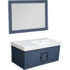 Мебель для ванной La Fenice Cubo 90 R синяя, ручка черная