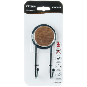 Крючок Fixsen Magic Wood FX-46005A двойной, черный
