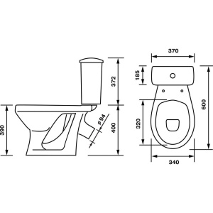 Унитаз-компакт Оскольская керамика Суперкомпакт Стандарт серый