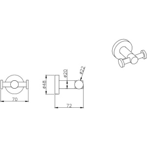 Крючок Акватек Вега AQ4002MB матовый черный