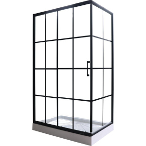 Душевой уголок Ceruttispa Muza 120 120x80, профиль черный