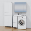 Тумба с раковиной СаНта Марс 29 L под стиральную машину, напольная, 2 ящика, светлая