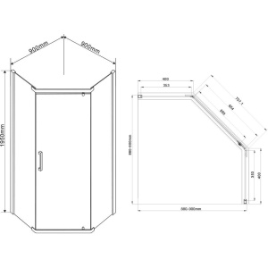 Душевой уголок Vincea Stresa VSP-1S900CLGM 90x90, профиль вороненая сталь, стекло прозрачное