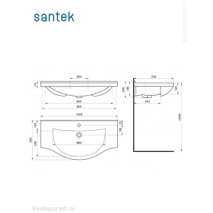 Раковина мебельная Santek Эльбрус 100 1.WH11.0.255 белая