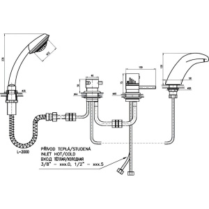 Термостатический смеситель Rav Slezak Termo DT271.5P на борт ванны, хром