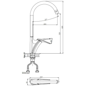 Смеситель для кухни Rush Nevis NE1735-22Black