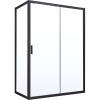 Душевой уголок Vegas Glass ZP+ZPV NOVO 130*80 02М 01 профиль черный матовый, стекло прозрачное