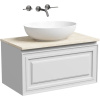Тумба с раковиной Sancos Very 80 см, bianco, столешница бежевая, раковина CN6017MW