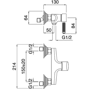 Смеситель для душа Cezares Olimp DM 02 L