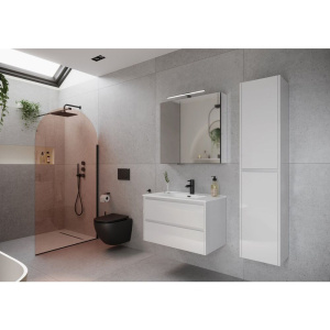 Купить Мебель для ванной Sancos Libra 80 см белый глянец в Москве с доставкой Мебель для ванной Sancos Libra 80 см белый глянец