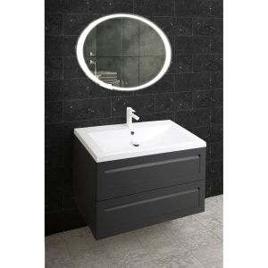 Тумба с раковиной Art&Max Platino 75, подвесная, серый матовый