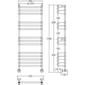 Полотенцесушитель водяной Margaroli Sole 464-14/L