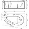 Акриловая ванна Акватек Таурус TAR170-0000129 R 170x100 см, угловая, с каркасом, с экраном, со сливом-переливом, асимметричная