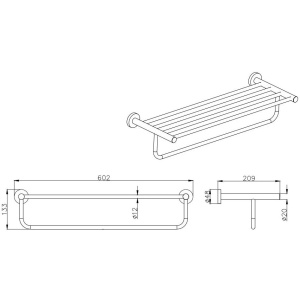 Полка для полотенец Aquatek Вега AQ4015MB черный