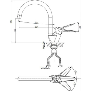 Смеситель для кухни Rush Jawa JA0735-22