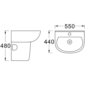 Полупьедестал для раковины Aquatek AQ5421-00 30x24x34