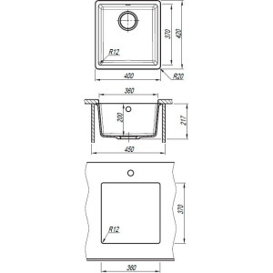 Купить Мойка кухонная Florentina Вега 360 антрацит в Москве с доставкой Мойка кухонная Florentina Вега 360 антрацит