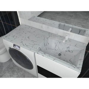 Купить Раковина Stella Polar Мадлен 120 R, белый мрамор в Москве с доставкой Раковина Stella Polar Мадлен 120 R, белый мрамор